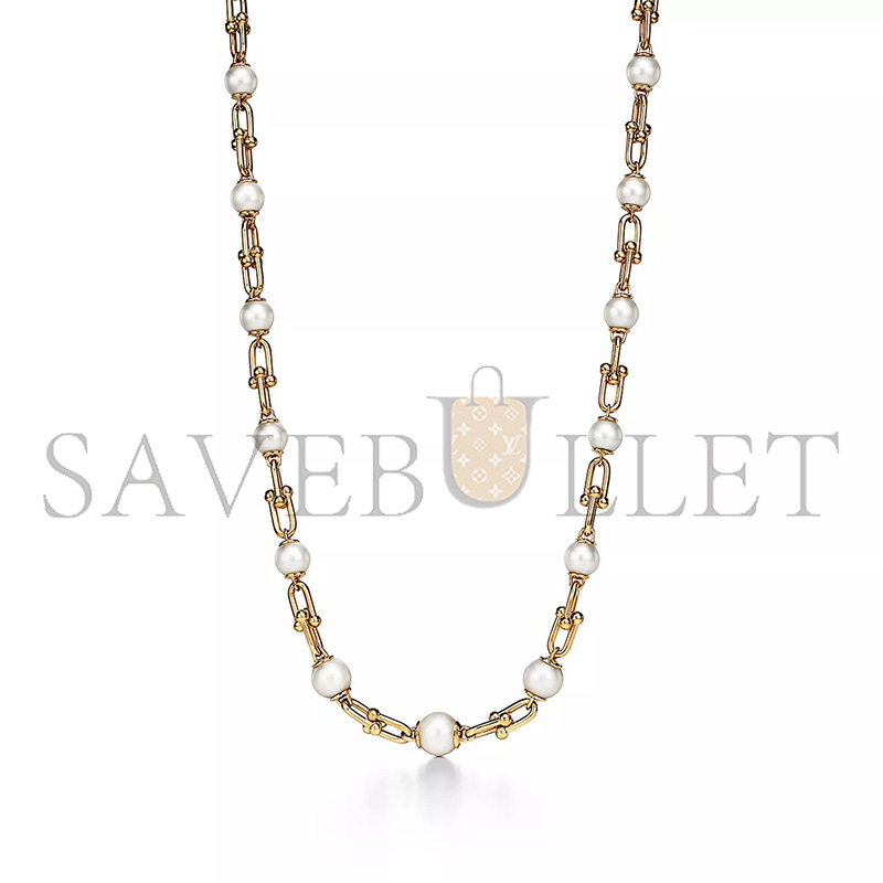 TIFFANY SMALL LINK PEARL NECKLACE IN YELLOW GOLD WITH FRESHWATER PEARLS 70606097
